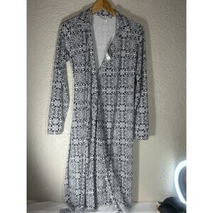 Nwt $159 Pendleton Coastal Blue & White Stretchy Wrap Dress Size XS